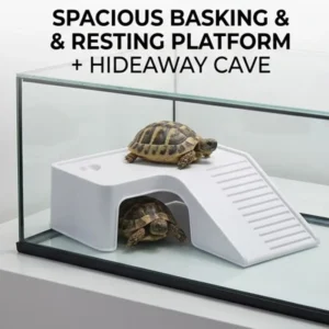 Hideout Cave for Turtles and Reptiles Durable PP Material Rectangle Shape Turtle Shelter Sunbathing Climbing Amphibian Supplies