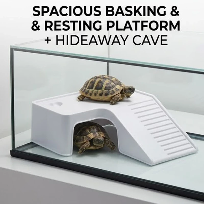 Hideout Cave for Turtles and Reptiles Durable PP Material Rectangle Shape Turtle Shelter Sunbathing Climbing Amphibian Supplies