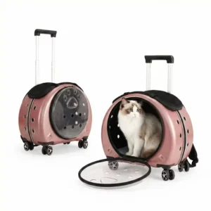 High Capacity Hard Shell Pet Carrier Cat Stroller Dog Trolley 3 in 1 Backpack Bubble Window Travel Small Dogs