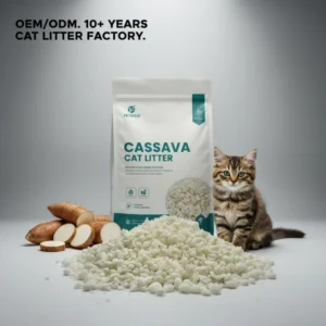 High Clumping Cassava Cat Litter Odor Free Dust Free Biodegradable Eco Friendly Non Sticky Spherical Litter for Kittens