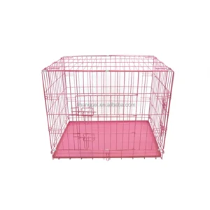High Cost effectiveness Foldable Portable Metal Dog Cage Pet Carrier With Plastic Tray