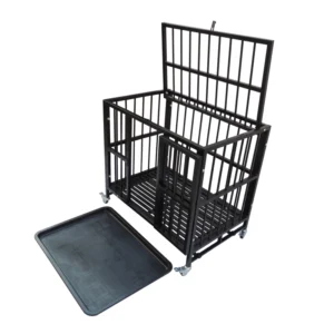 High Duty Luxury Dog Cage Modern Steel Tube Kennel with Animal Cage Foldable Indoor Outdoor Live Carrier with Plastic Tray