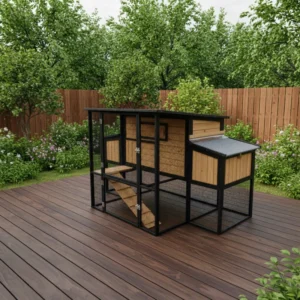 High End Modern Multi Level Wooden Eco Friendly Durable All Seasons Fashion Print Pet Furniture Chicken Coop Hen House Poultry