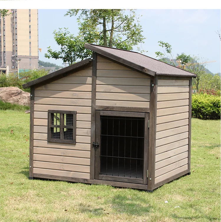 High End Modern Solid Wood Pet Crate Outdoor Sunscreen Rainproof Durable Dog House & Cat Cage Large Dog Villa Easy Assembly