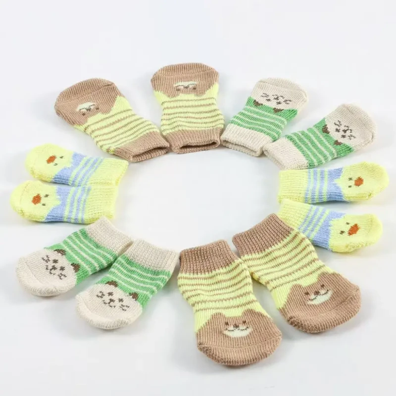 High Quality Anti Slip Bottom Puppy Dog Cotton Socks Teddy Dog Foot Cover Cross Border Pet Supplies Winter