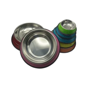 High Quality Anti Slip Stainless Steel Pet Feeder Bowl Rounded Design for Slow Feeding Dog Cat Water Application Metal Pet Bowl