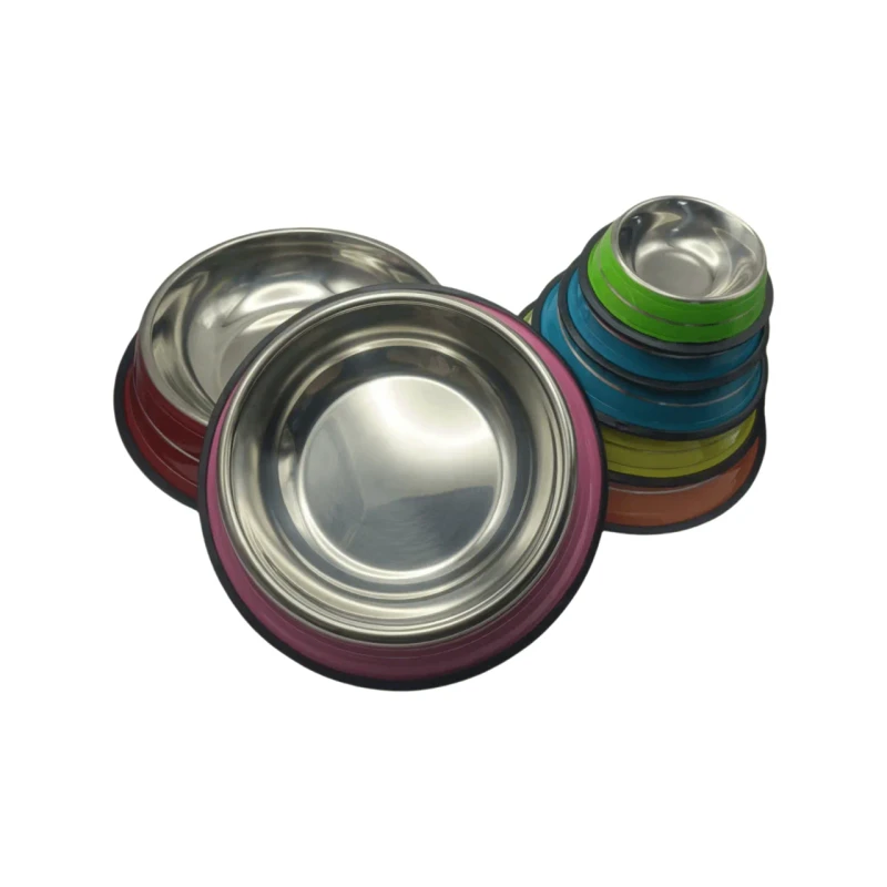 High Quality Anti Slip Stainless Steel Pet Feeder Bowl Rounded Design for Slow Feeding Dog Cat Water Application Metal Pet Bowl