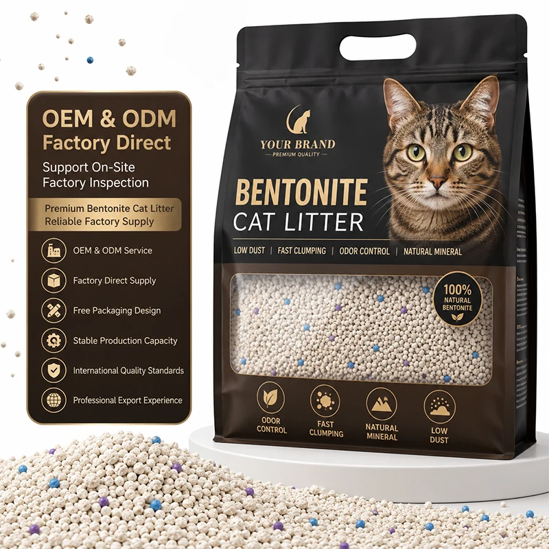 High Quality Bentonite Cat Litter Odor Control Strong Clumping Low Dust Bentonite Cat Litter