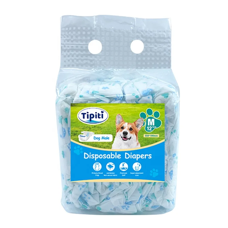 High Quality Comfortable Soft Disposable Pet Diaper Printed Features Good for Male Female Puppy Dog Available Bales