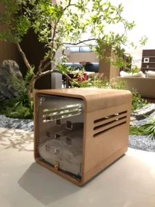 High Quality Customized Collapsible Acrylic and Wooden Dog Crate Furniture Modern Style Nightstand Bedside Table Pet House
