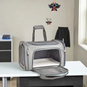 High Quality Durable Expandable Airline Approved Nylon Pet Carrier for Cats Dogs Soft sided Square Design Push Up Closure Large