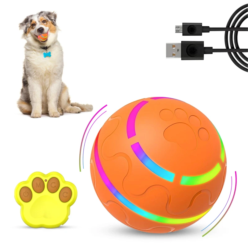 High Quality Eco Friendly Luxury Intelligent Interactive USB Charging Sport Rotary Jump Ball Modern Pet Dog Toy Made of Silicone