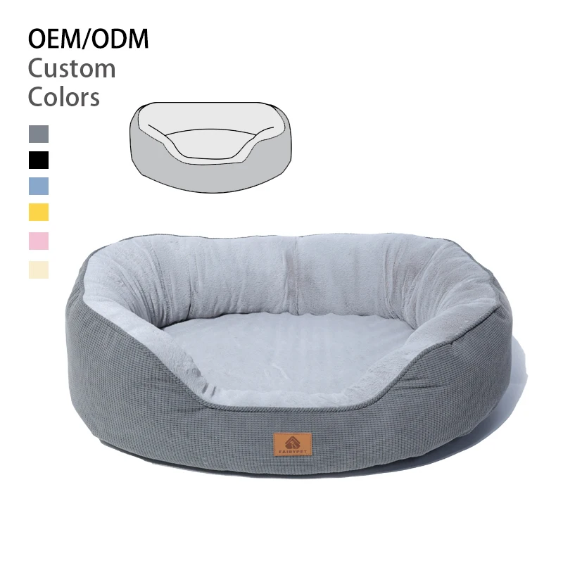 High Quality Eco Friendly Solid Luxury Soft Comfortable XL Dog Bed Washable Non Slip Base Breathable Tent Carton All
