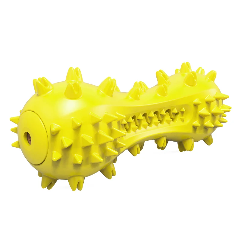 High Quality Eco Friendly Teeth Cleaning Serrated Teething Bone Shape Squeak Durable TPR Chewing Pet Dog Toys Clean Mouth