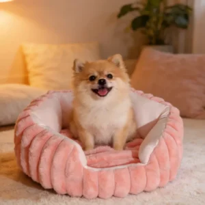 High Quality Eco friendly Rabbit Fur Dog Beds Large Pet Bed Thickened Elevated Four Non Slip Cat Nest Solid Deep Sleep Carton