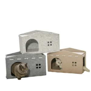 High Quality Felted Cat House Modern Fashion Print Pet Furniture Environmentally Sustainable Cat Bed with Lovely Style