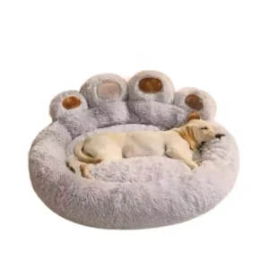 High Quality Four Seasons Aesthetic Pet Beds Thickened Bear Paw Plush Bed Anti Anxiety Calming Mat for Dogs Cats