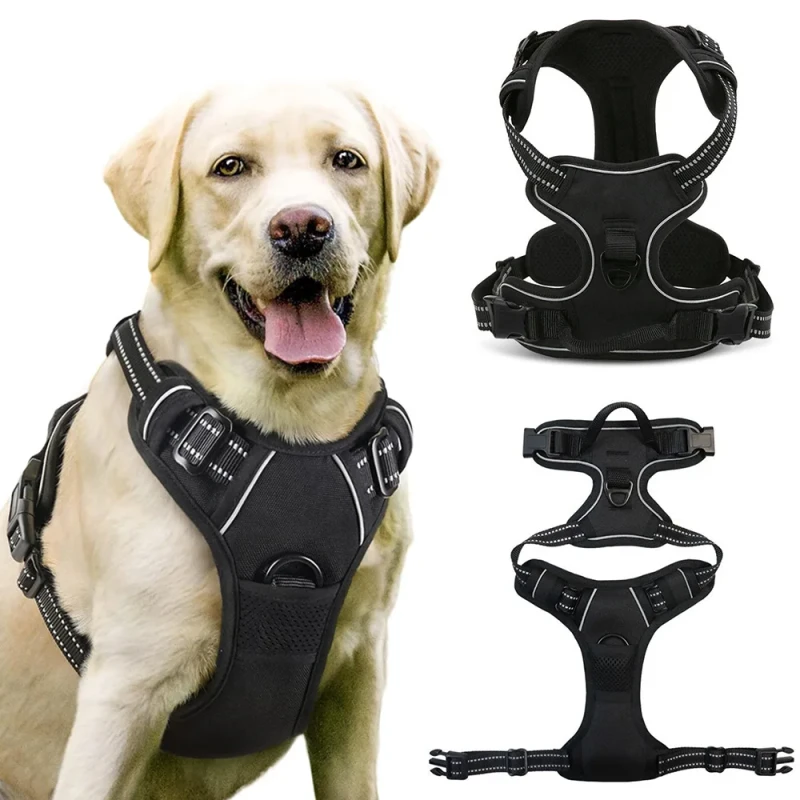 High Quality Heavy Duty Adjustable Pet Harness Explosion Proof Reflective Breathable Puppy Harness Made of Durable Dogs