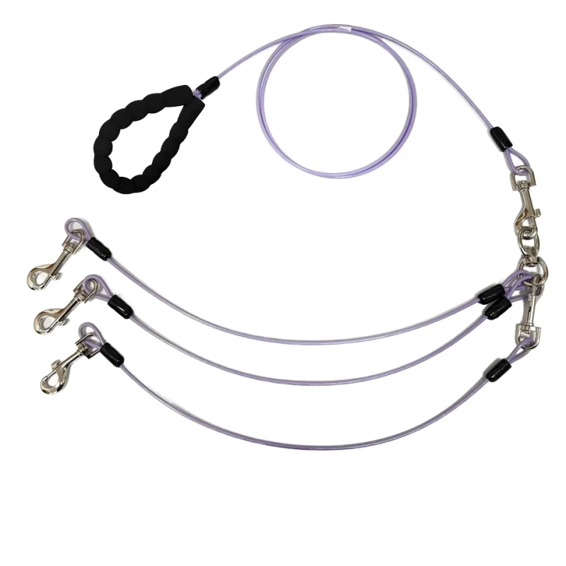High Quality Iron Fixed Winding Wire Rope Soft Handle Long Dog Leash for Large Dogs Simple Design Cats Dogs