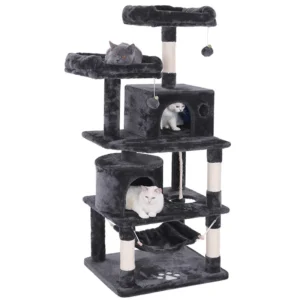 High Quality Large Cat Tree Scratcher Velvet Pet House with Bed and Toys Wood Plush Paper for Cat Climbing
