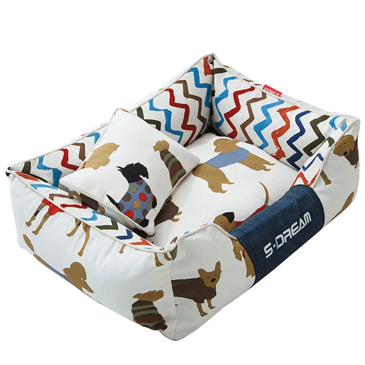 High Quality Luxury Pet Bed Dog Sofa Memory Foam Bed Dog Cat Bed Mat with Zipper