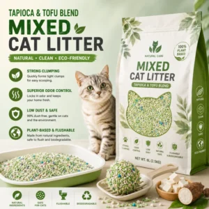 High Quality Mixed Cat Litter Powerful Odor Control Fast Absorption Clumping Dust Free Harmless to Pets