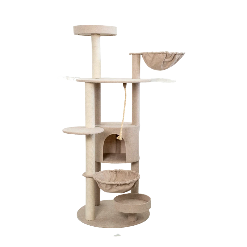 High Quality Multi Level High Density Board Cat Tree & Scratcher Premium Cat Furniture by Manufacturer