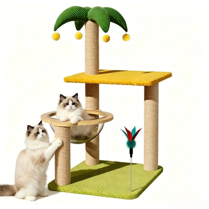 High Quality Multi-Level Indoor Cat Tree with Natural Sisal Scratching Posts