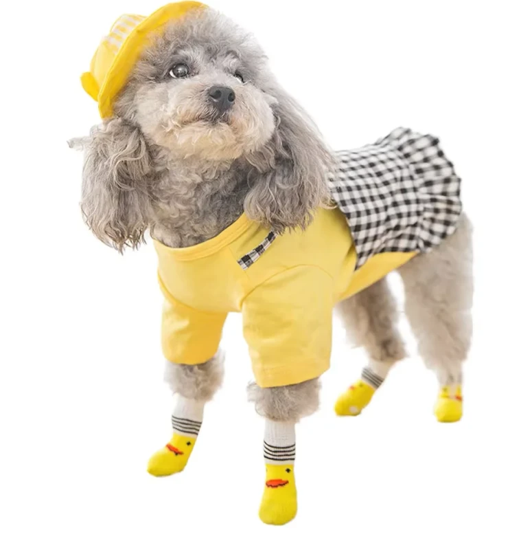 High Quality Non-Slip All Seasons Cartoon Design Pet Socks Small Dog Paw Covers Teddy Dog Shoes Pet