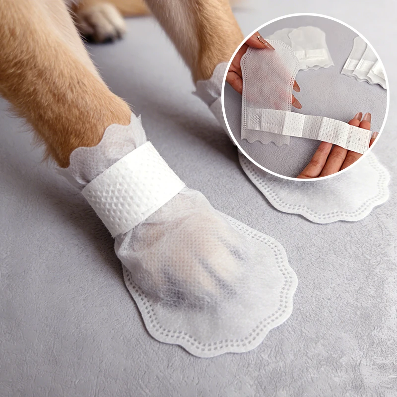 High Quality Non-woven Fabric Material No Wash Dog Socks Pet Disposable Foot Cover