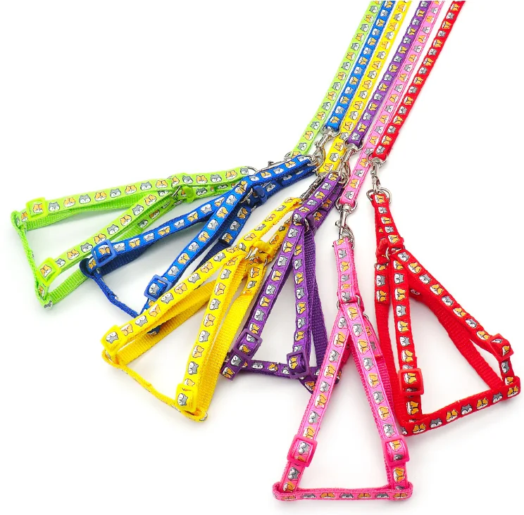 High Quality Nylon Pet Dog Collar Matching Leash Harness