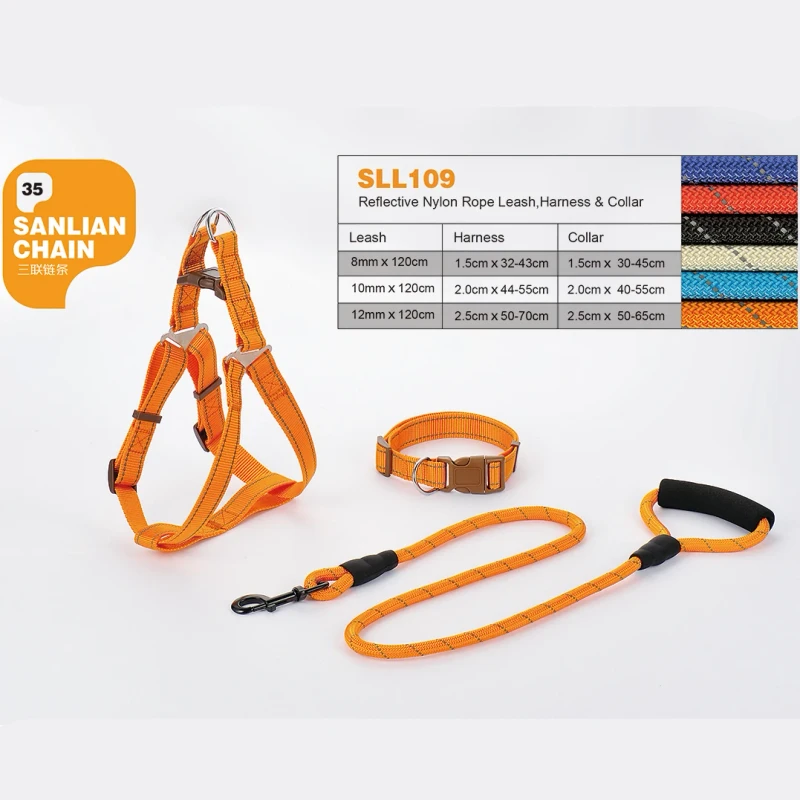 High Quality Pet Products Reflective Dog Collar Harness and Leashes