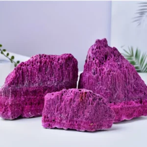 High Quality Polished Red Ruby Raw Crystal Rough Stone Bulk Fish for Aquarium Landscaping Garden Feng Shui Decorative