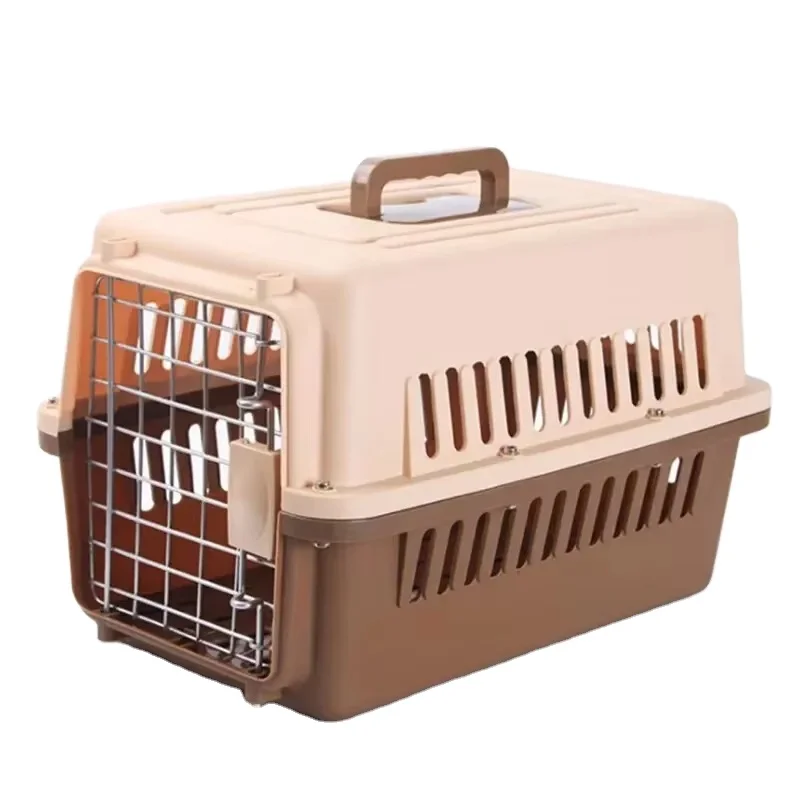 High Quality Portable Pet Carriers Square Shape Cat Dog Cage Solid Backpack Travel Box Solid Pattern High Quality Plastic