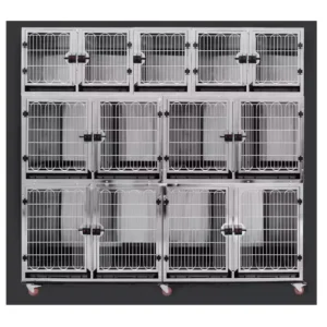 High Quality Professional Stainless Steel Module Pet Cage Cat Dog Cage Dog Crate Pet House with Universal Wheel