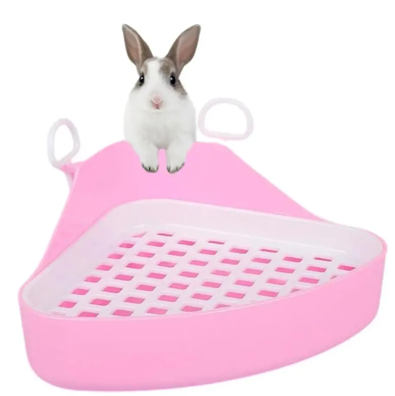 High Quality Rabbit Multi Color Pet Cleaning Supplies Easy to Clean Small Animals Triangle Toilet