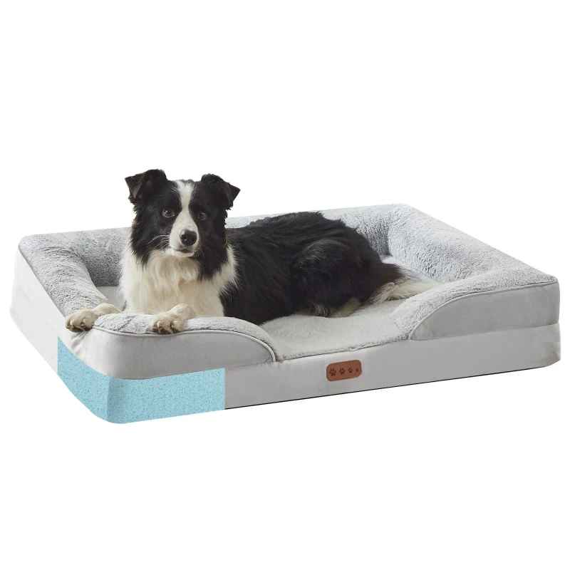 High Quality Rectangle Memory Foam Pet Bed for Dogs Simple Design Removable Washable Carton Packed