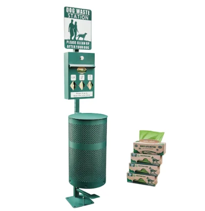 High Quality Rustproof Metal Standing Dog Waste Disposal Storage Bucket with Eco Friendly Large Capacity for Pet Park Use