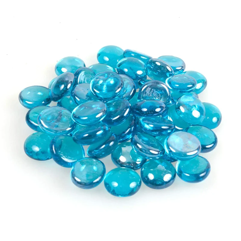 High Quality Solid Blue Fire Glass Pebbles Fire Resistant Durable Eco Friendly Outdoor Landscaping Garden Decoration Fire Pit