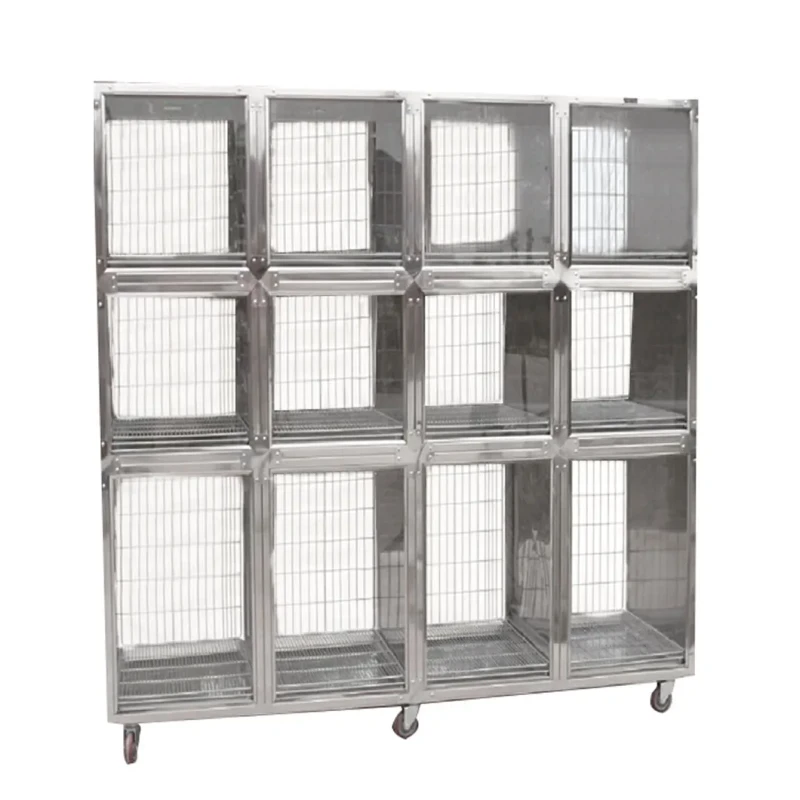 High Quality Stainless Steel Veterinary Dog Cat Pet Show Cage for Small Animal