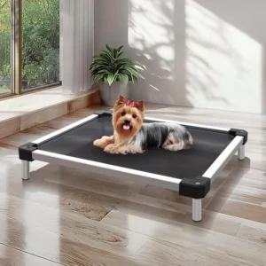 High Quality Sustainable Teslin Mesh Pet Bed Solid Pattern with Aluminum Corners Travel Friendly Dog Bed