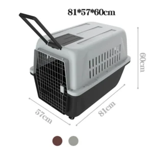 High Quality Travel Cat Dog Pet Flight case Folding Portable Pet Travel Carrier Cat Plastic Cage with Wheels