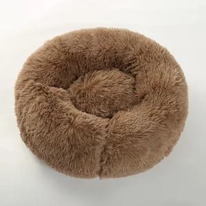 High Quality Washable Multiple Colors Faux Fur Donut Bed for Dogs and Cats Round Pet Bed at Factory Price