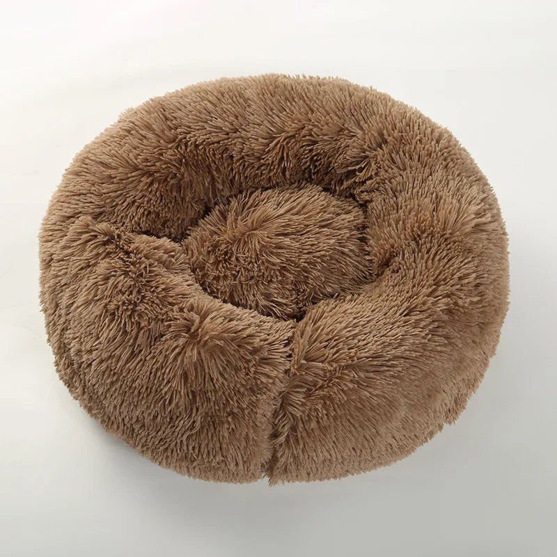 High Quality Washable Multiple Colors Faux Fur Donut Bed for Dogs and Cats Round Pet Bed at Factory Price