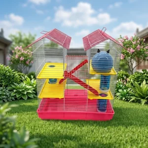 High Quality Wire Mesh Hamster Cage Multi Functional Small Animal House with Accessories