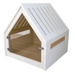 High Quality Wooden Cat Dog House Durable Pet Cottage Condo with Animal Pattern Bed Comfortable Shelter for Small Medium Pets