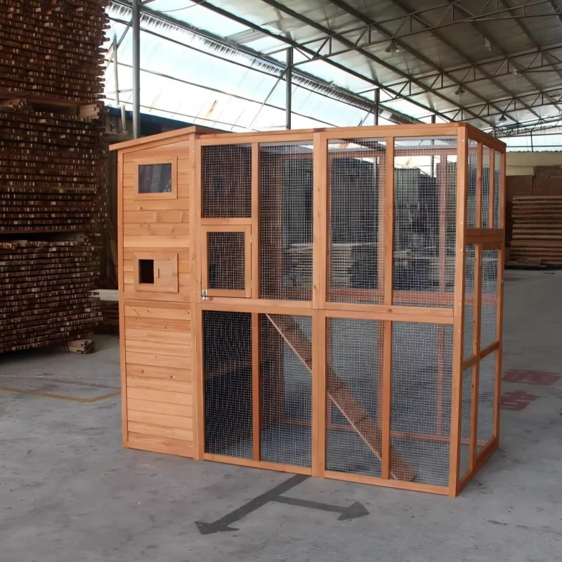 High Quality Wooden Outdoor Cat House Weatherproof Shelter for Pets with Multi Level Design & Ventilation Windows