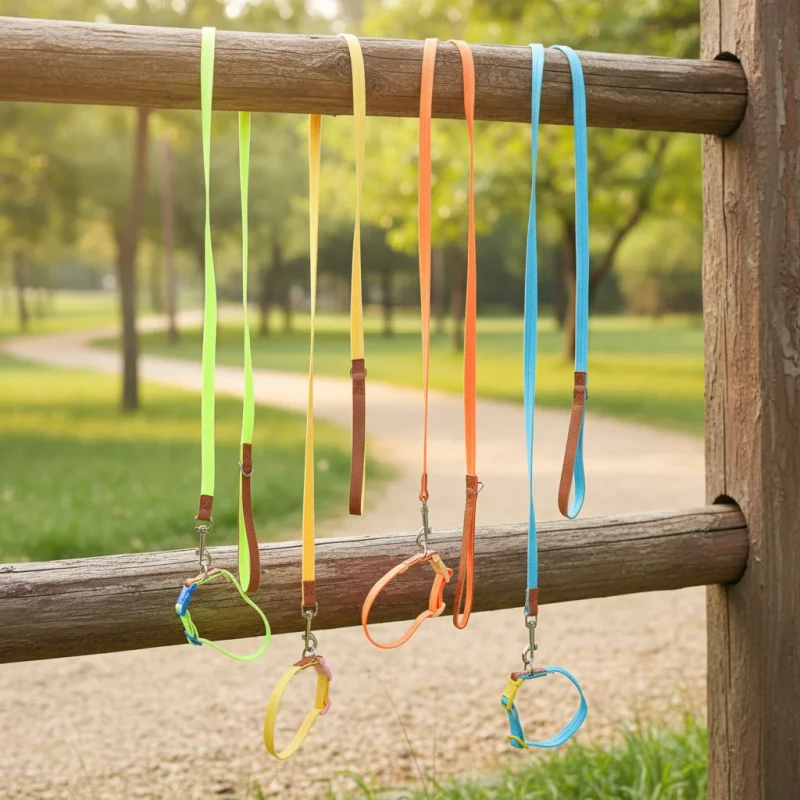 High Strength Polyester Dog Collar Set with Anti Breakaway Feature for Dog Training and All Seasons Use