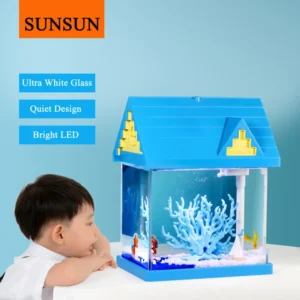 High Transparency Multi Function Desktop Small Fish Tank Aquarium With Cover