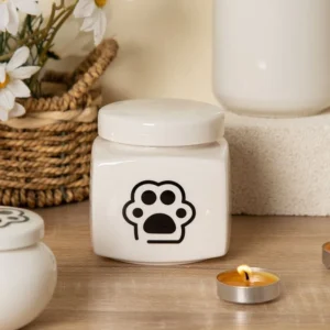 High grade Paw Print Pet Cremation Urn Round and Square Shape Memorial Keepsake Container for Cats and Puppies